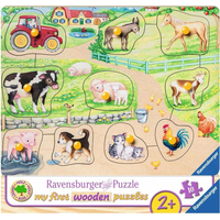 RAVENSBURGER Drevená vkladačka Ráno na farme