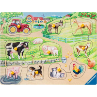 RAVENSBURGER Drevená vkladačka Ráno na farme