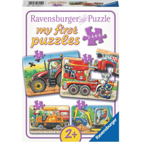 RAVENSBURGER Moje prvé puzzle Dopravné stroje 4v1 (2,4,6,8 dielikov)
