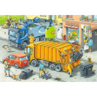 RAVENSBURGER Puzzle Smetiari a odťahový automobil 2x24 dielikov