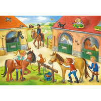 RAVENSBURGER Puzzle Prázdniny na statku s koňmi 2x12 dielikov