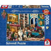 SCHMIDT Puzzle Večierok v knižnici 1000 dielikov