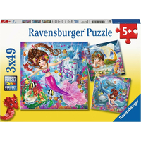 RAVENSBURGER Puzzle Kúzelné morské panny 3x49 dielikov