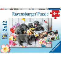 RAVENSBURGER Puzzle Roztomilé šteniatka 2x12 dielikov