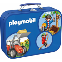 SCHMIDT Puzzle Playmobil 4v1 v plechovom kufríku (60,60,100,100 dielikov)