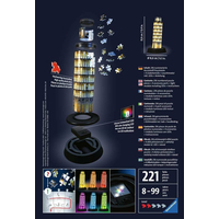 RAVENSBURGER Svietiace 3D puzzle Nočná edícia Šikmá veža v Pise 216 dielikov