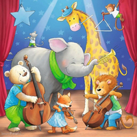 RAVENSBURGER Puzzle Zvieratká na pódiu 3x49 dielikov