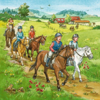 RAVENSBURGER Puzzle Deň u koní 3x49 dielikov