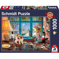 SCHMIDT Puzzle Stôl milovníka puzzle 1000 dielikov