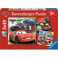 RAVENSBURGER Puzzle Autá: Zábavné pretekanie 3x49 dielikov
