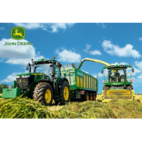 SCHMIDT Puzzle John Deere Traktor s rezačkou 100 dielikov + model SIKU