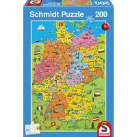 SCHMIDT Puzzle Kreslená mapa Nemecka 200 dielikov