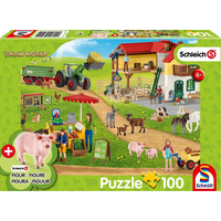 SCHMIDT Puzzle Schleich Farma s predajným stánkom 100 dielikov + figúrka Schleich