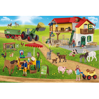 SCHMIDT Puzzle Schleich Farma s predajným stánkom 100 dielikov + figúrka Schleich