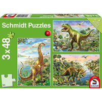 SCHMIDT Puzzle Dinosaurie dobrodružstvo 3x48 dielikov