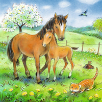 RAVENSBURGER Puzzle Zvieracie maznanie 3x49 dielikov