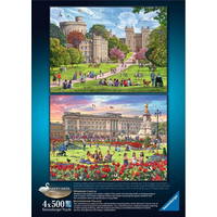 RAVENSBURGER Puzzle Kráľovskej rezidencie, Veľká Británia 4x500 dielikov
