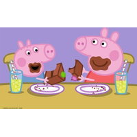 RAVENSBURGER Puzzle Prasiatko Pepina: Šťastný rodinný život 2x24 dielikov