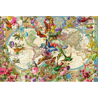 RAVENSBURGER Puzzle Mapa sveta s flórou a faunou 3000 dielikov
