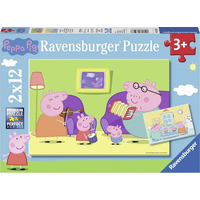 RAVENSBURGER Puzzle Prasiatko Peppa: Doma 2x12 dielikov