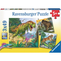 RAVENSBURGER Puzzle Pravekí vládcovia 3x49 dielikov