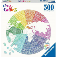 RAVENSBURGER Okrúhle puzzle Kruh farieb: Mandala 500 dielikov
