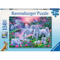 RAVENSBURGER Puzzle Jednorožce pri západe slnka XXL 150 dielikov