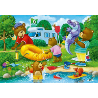 RAVENSBURGER Puzzle Medvedia rodina kempuje 2x24 dielikov