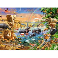 RAVENSBURGER Puzzle Zvieratá pri napájadle XXL 100 dielikov