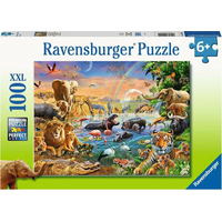 RAVENSBURGER Puzzle Zvieratá pri napájadle XXL 100 dielikov