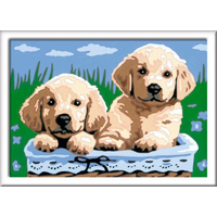 RAVENSBURGER CreArt Maľovanie podľa čísel: Roztomilé šteňatá 18x13cm