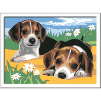 RAVENSBURGER CreArt Maľovanie podľa čísel: Šteňatá Jack Russella 24x18 cm
