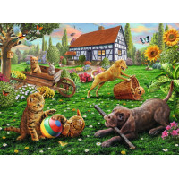 RAVENSBURGER Puzzle Hrátky na záhrade XXL 200 dielikov