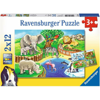 RAVENSBURGER Puzzle Zvieratká v zoo 2x12 dielikov