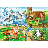 RAVENSBURGER Puzzle Zvieratká v zoo 2x12 dielikov