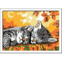 RAVENSBURGER CreArt Maľovanie podľa čísel: Jesenné mačiatka 18x13cm