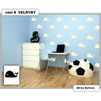 Samolepky DECOR COLOR vzor 8 - veľryby