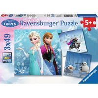 RAVENSBURGER Puzzle Ľadové kráľovstvo: Zimné dobrodružstvo 3x49 dielikov