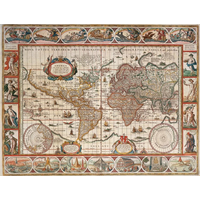 RAVENSBURGER Puzzle Mapa sveta r. 1650, 2000 dielikov