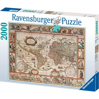 RAVENSBURGER Puzzle Mapa sveta r. 1650, 2000 dielikov
