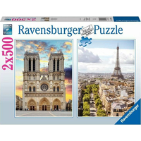 RAVENSBURGER Puzzle Návšteva Paríža 2x500 dielikov