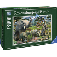 RAVENSBURGER Puzzle Zvieratá pri zdroji vody 18000 dielikov