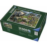 RAVENSBURGER Puzzle Zvieratá pri zdroji vody 18000 dielikov