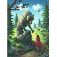 RAVENSBURGER Trblietavé puzzle Čiapočka a vlk XXL 100 dielikov