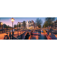 RAVENSBURGER Panoramatické puzzle Večer v Amsterdame 1000 dielikov