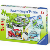 RAVENSBURGER Puzzle Polícia v akcii 3x49 dielikov