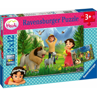 RAVENSBURGER Puzzle Heidi: Spoločný čas na horách 2x12 dielikov