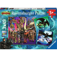 RAVENSBURGER Puzzle Ako vycvičiť draka III 3x49 dielikov