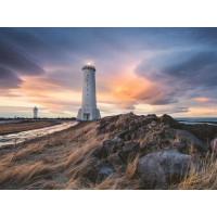 RAVENSBURGER Puzzle Magická atmosféra nad majákom Akranes, Island 1500 dielikov