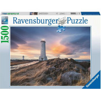 RAVENSBURGER Puzzle Magická atmosféra nad majákom Akranes, Island 1500 dielikov